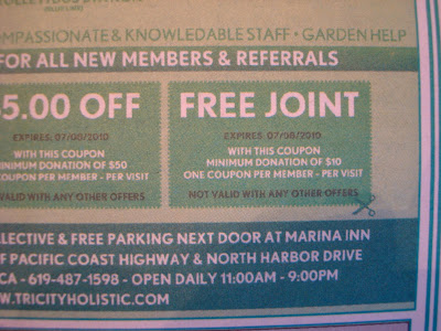 Coupon for Free Joint for medicine marijuana 