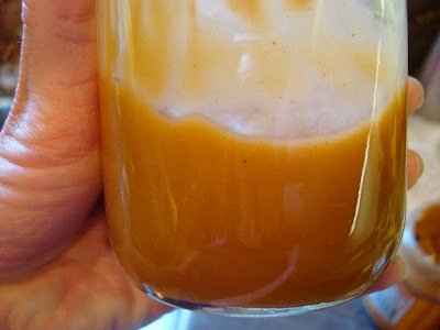 Close up peanut sauce in jar