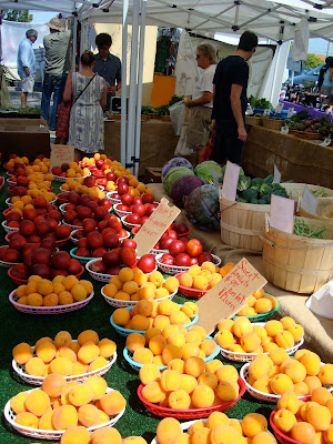 fruits on farmer's market table