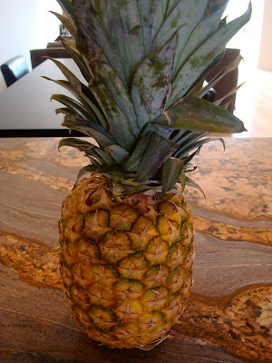 Whole pineapple on countertop