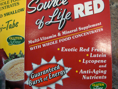 Close up of Source of Life RED Multi-Vitamin package