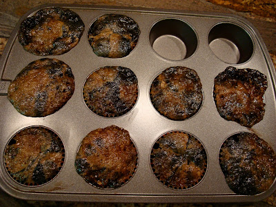 Baked Vegan Gluten Free Blueberry Streusel Muffins in muffin tin