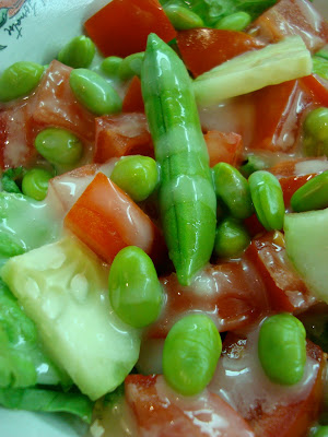 Edamame salad with Vegan Slaw Dressing