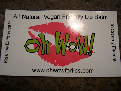 Oh Wow Vegan Friendly Lip Balm business card