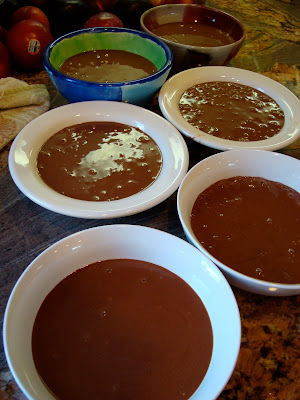 Vegan Chocolate Chocolate Softserve blended and portioned into bowls