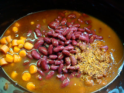 Ingredients for Vegan Crock Pot Chili in Crock Pot