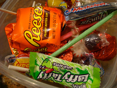 Close up of candy in container