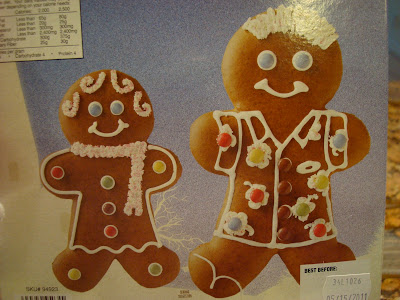 Back of box showing decorated Gingerbread Men