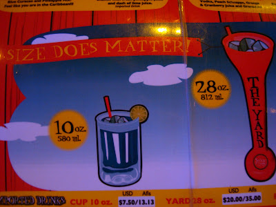 Sizes of cocktails you can order