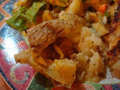 Close up of potatoes on plate