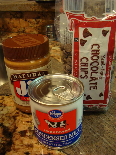 Ingredients needed to make Chocolate Peanut Butter Fudge