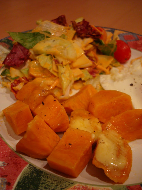 Close up of sweet potatoes on plate
