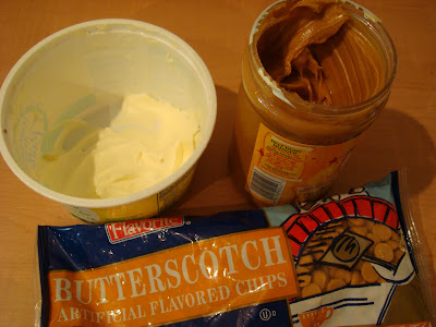 Butter, peanut butter and butterscotch chips
