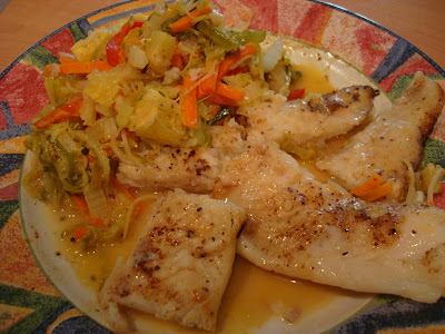 Caribbean Citrus & Veggie Stir Fry served with fish