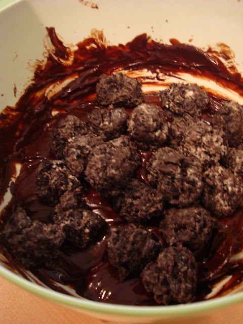 Balls in bowl of melted chocolate  - 31