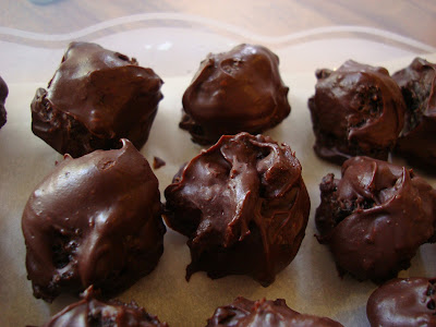 Overhead Chocolate Covered Oreo Balls on platter - 55
