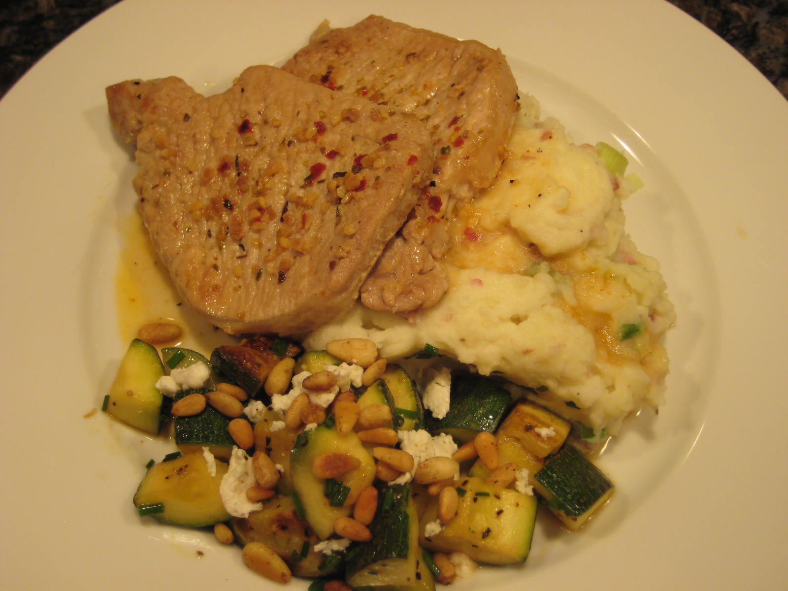 Dinner with the Welches 2nd Anniversary Dinner Pork Chops, Zucchini