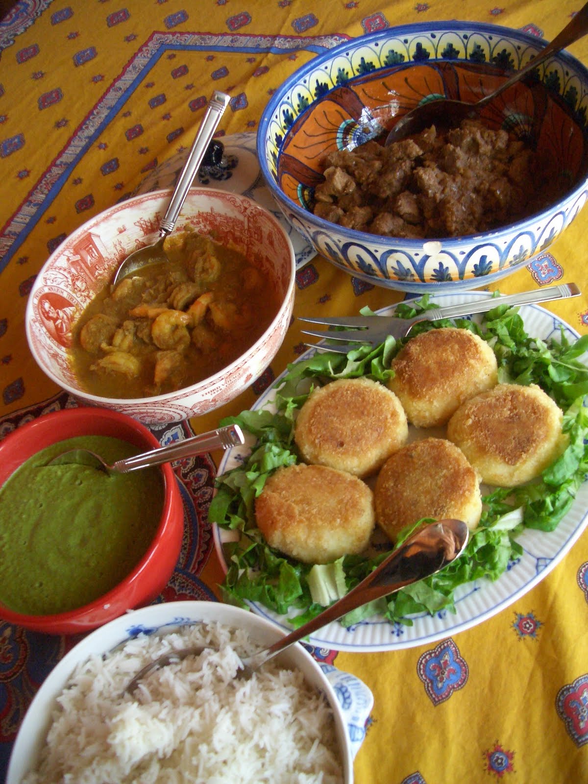 Food India Cook: Goan food (Beef curry, croquettes, green chutney and ...