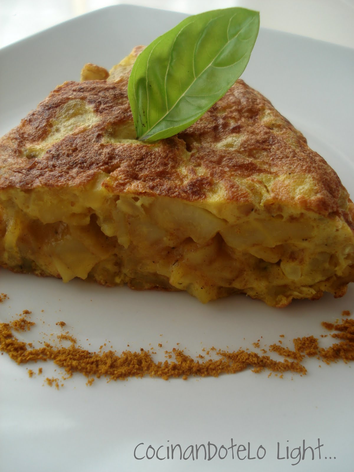 Cocinándotelo light... TORTILLA DE PATATAS LIGERA AL "RAS EL HANOUT"