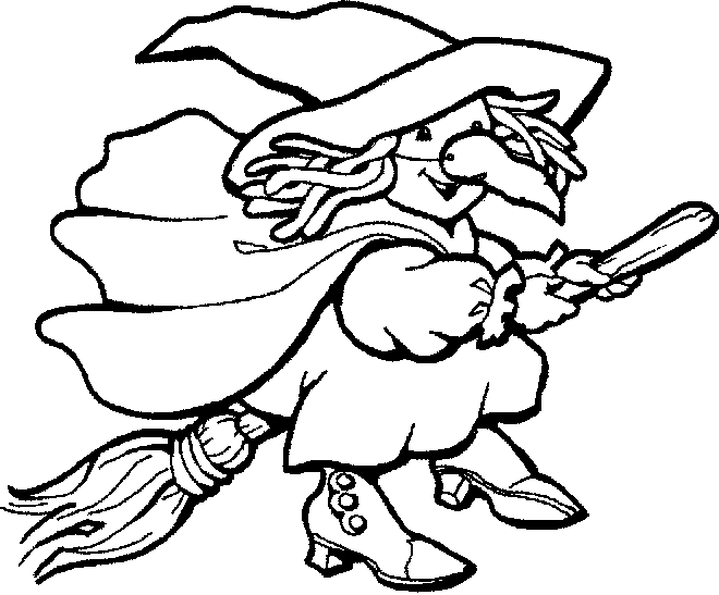 simple witch coloring pages - photo #9