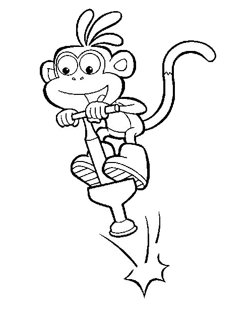 Boots monkey animal " Dora the explorer " coloring pages