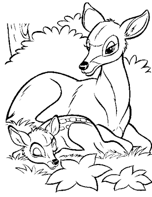 Disney Coloring on Transmissionpress  Disney Animal   Bambi And Friends   Coloring Pages