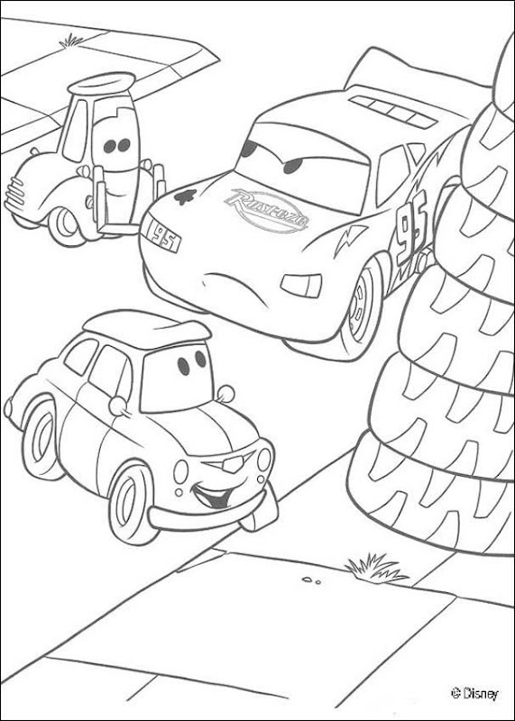 Disney Cars : Lightning Mcqueen Coloring Pages title=