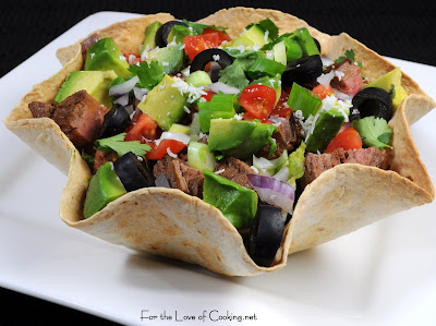 flank steak and avocado taco salad