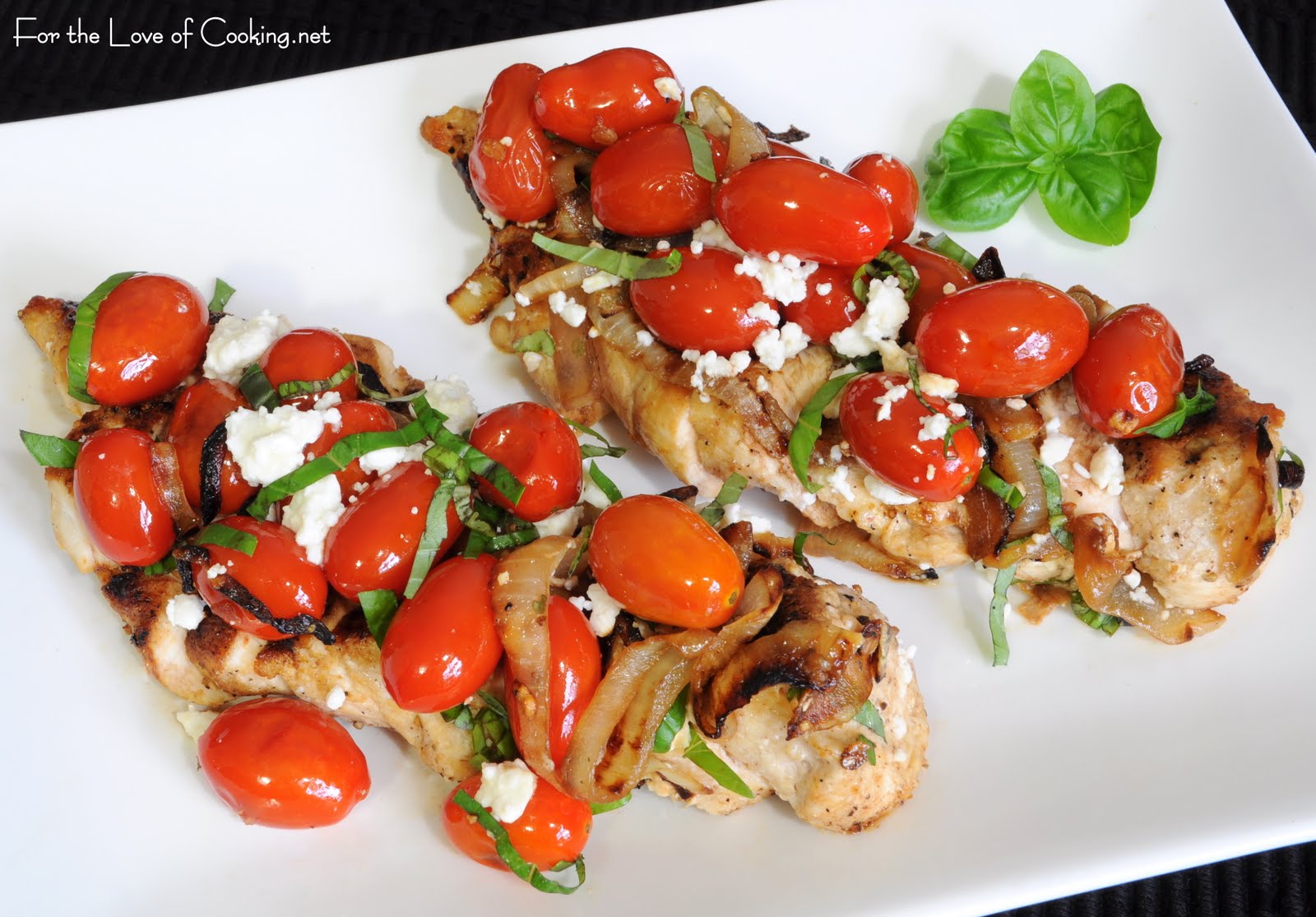 Chicken Breasts with Tomatoes, Caramelized Onions, and Feta Cheese