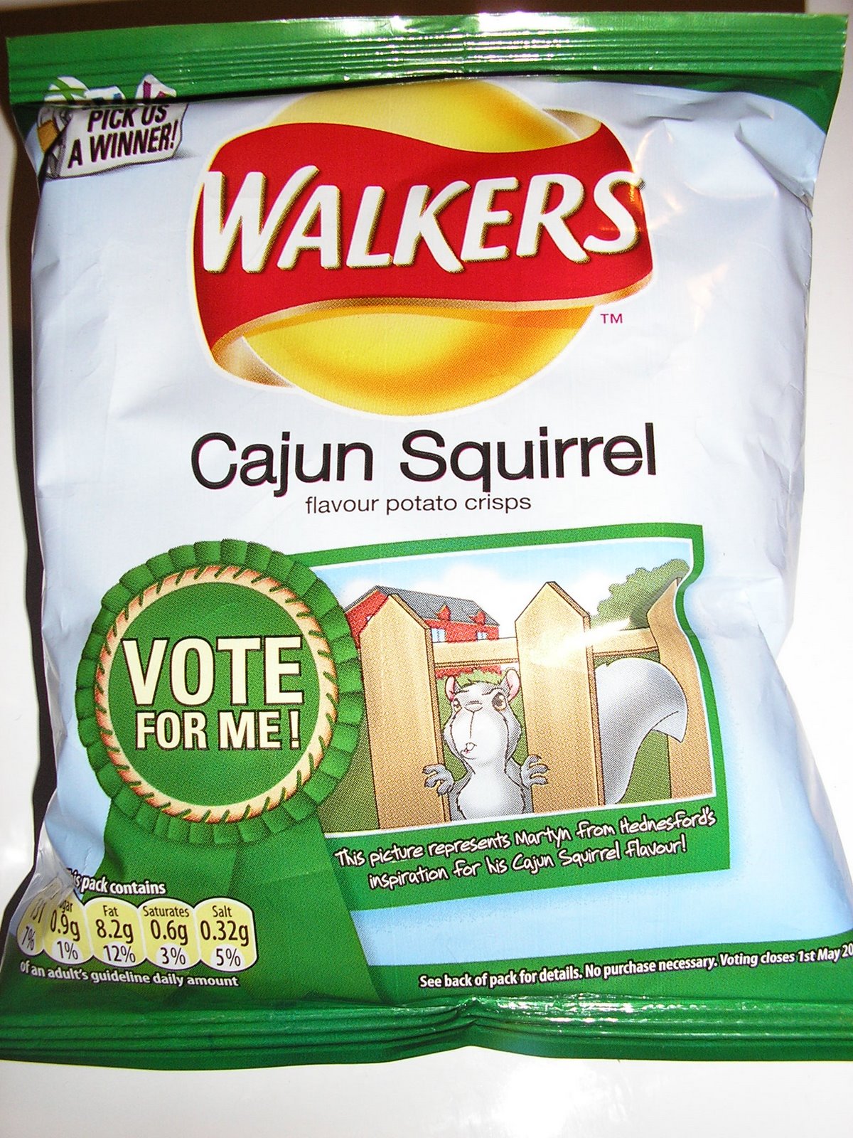 Walkers Cajun Squirrel Crisps