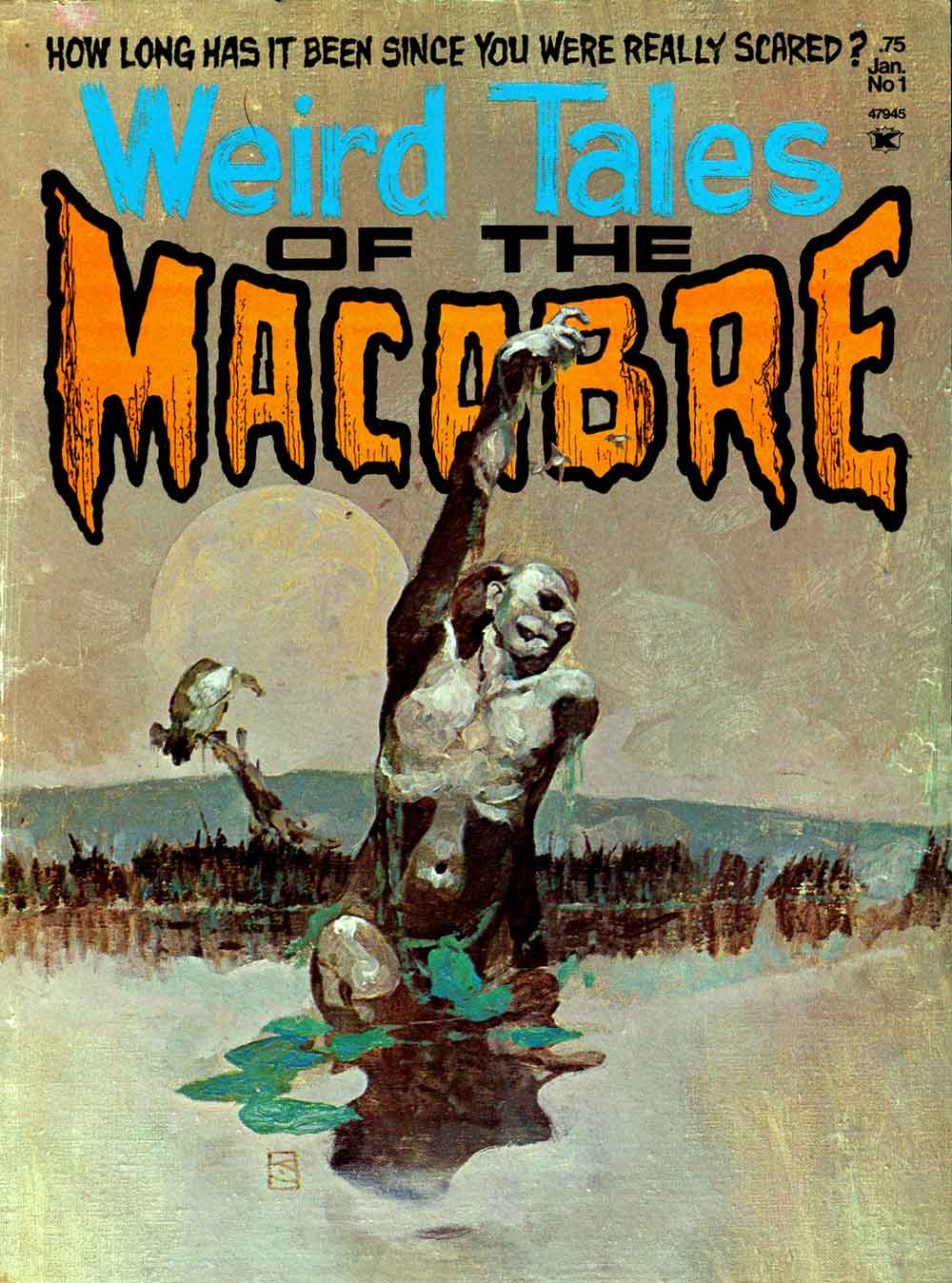 Jeff Jones bronze age 1970s horror cover art painting - Weird Tales of the Macabre #1