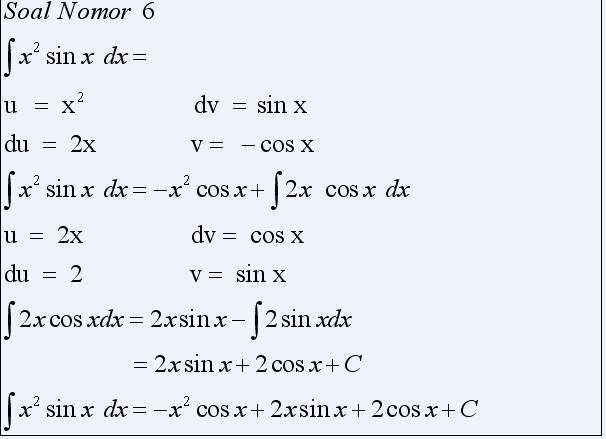 Contoh Soal Integral Trigonometri Parsial Inti Soal