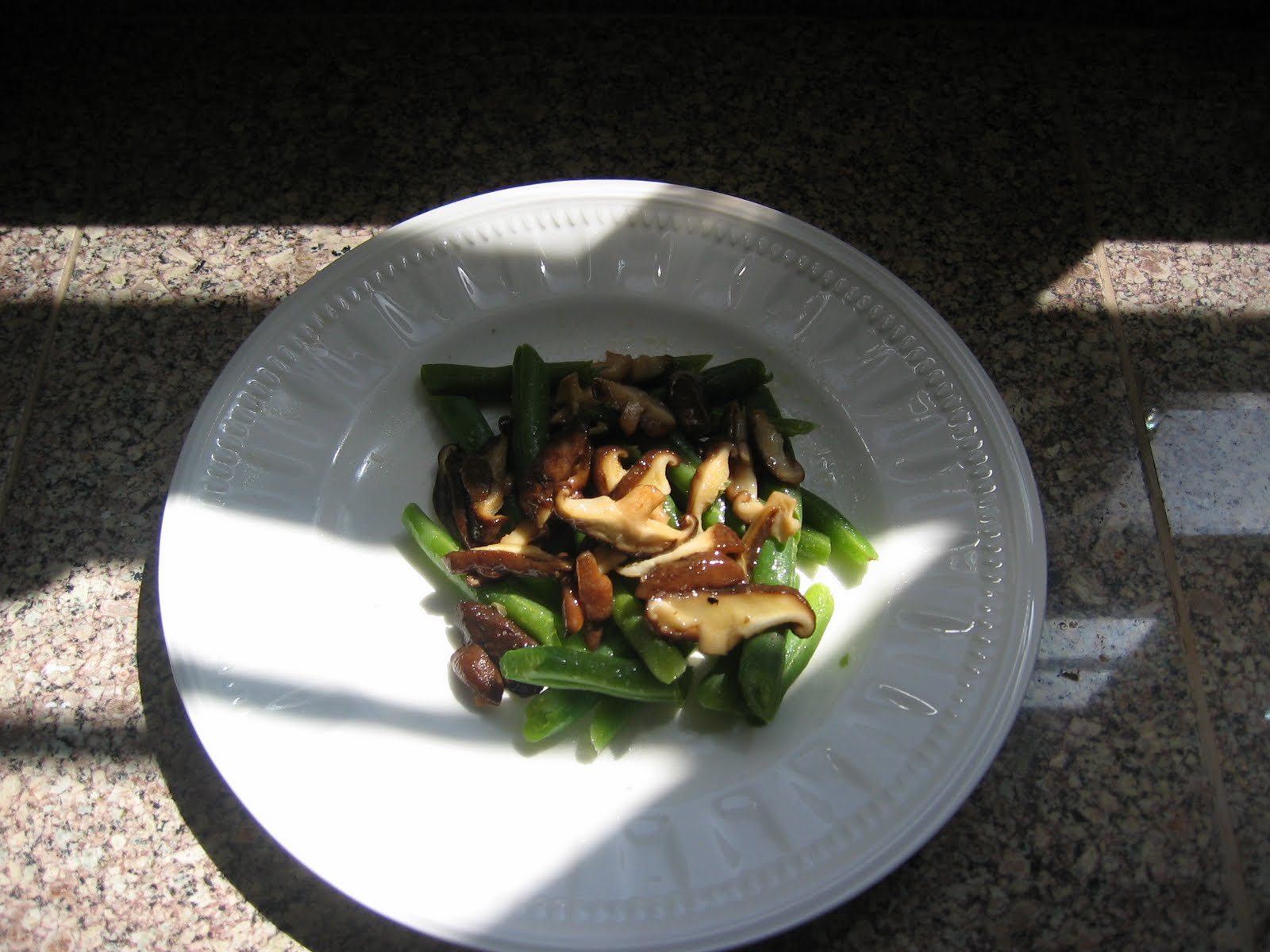 The Tasteful Vegan Green Beans with Shitake Mushrooms