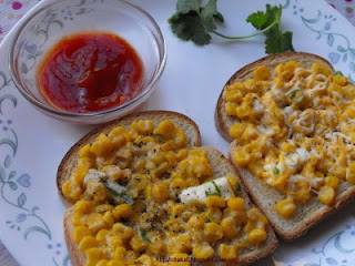 corn toast, starters recipe, corn recipes, corn toast, healthy snacks