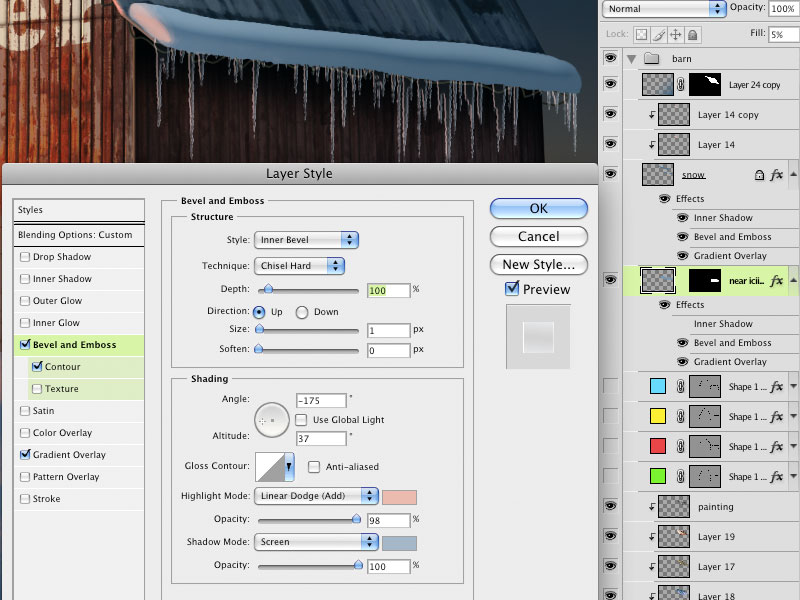 Digital Illustration with Adobe CC Extended Making icicles