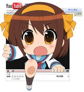 Suzumiya Haruhi-chan saliendo del reproductor de Youtube