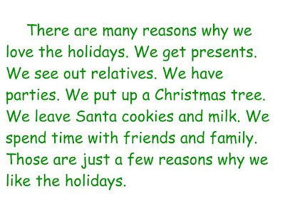 Crain's Gang: Holiday Descriptive Paragraph