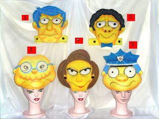 Gorro o Sombrero en goma espuma de Director Skinner, Moe, Juan Topo, Edna, Gorgori, Simpsons
