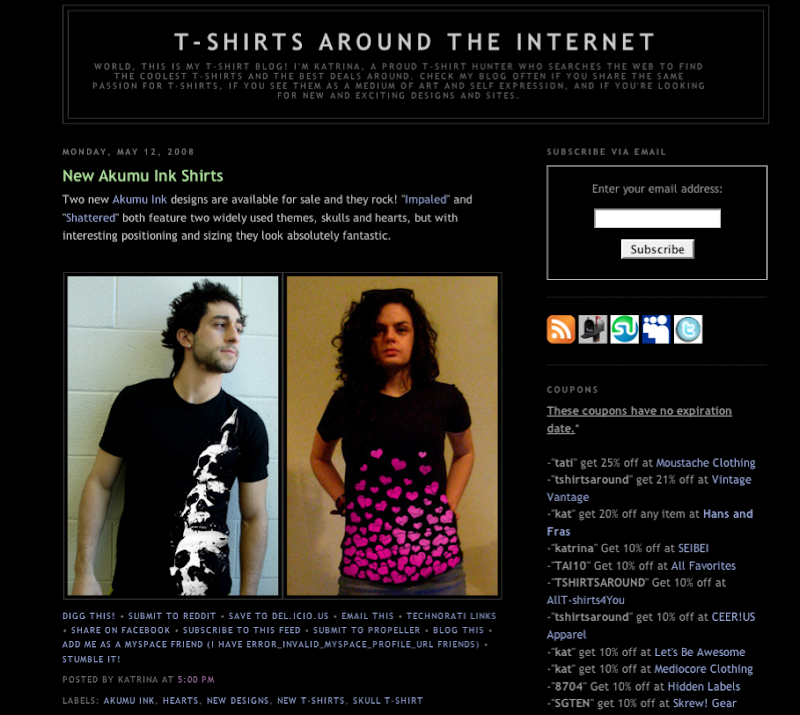 T-Shirts rund um den Internet-Blog