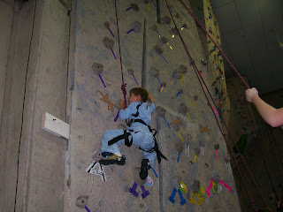 MHCC rock climbing wall in aquatic center
