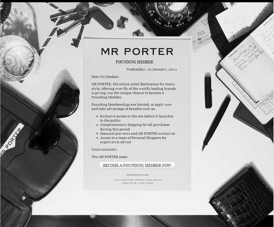 LuxuriousPROTOTYPE Famed NetAPorter Launches Men's Version Mr. Porter.