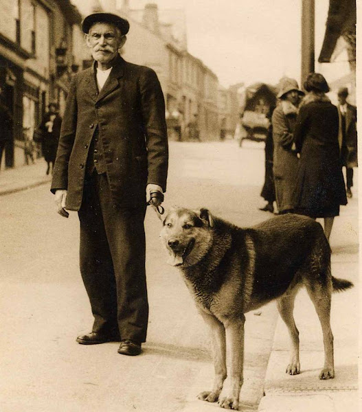 George Odgers With Kuno in Fore St. About  1930