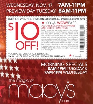 Together We Save: Macy’s: $10 off $25 Savings Pass