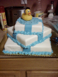 This one was a dummy cake for a baby shower too. Since no one was ...