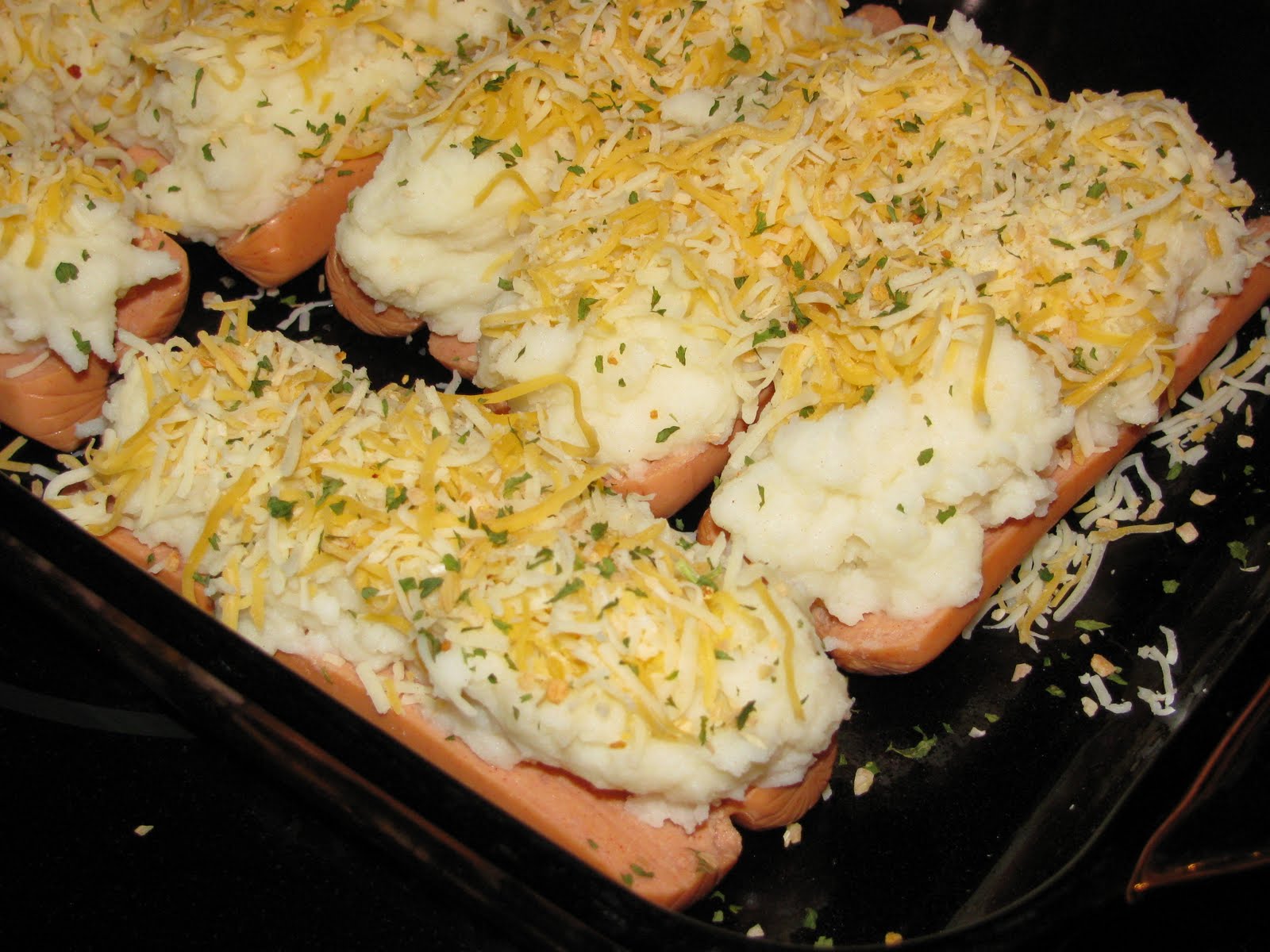 Dinner with the Robinsons... Mashed Potato Stuffed Hot Dogs