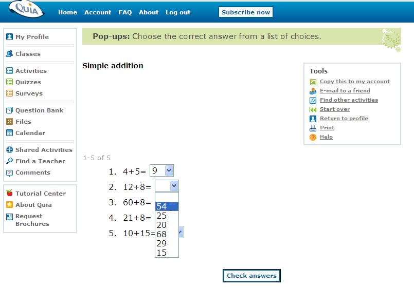 Michelle's Technology Reflections Blog Week 3 Design Briefs, Quia
