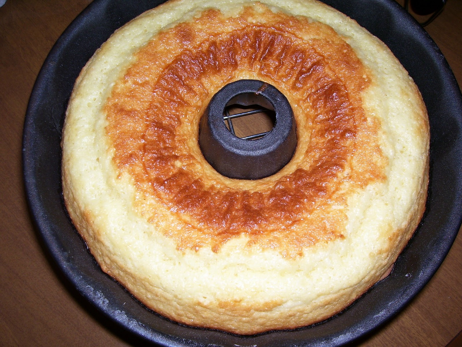 making a cake with