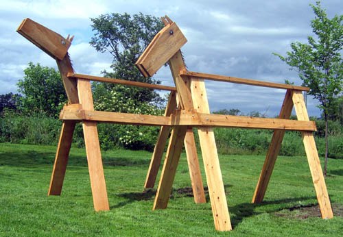 Wood Is Art: Saw Horse Horses Installed