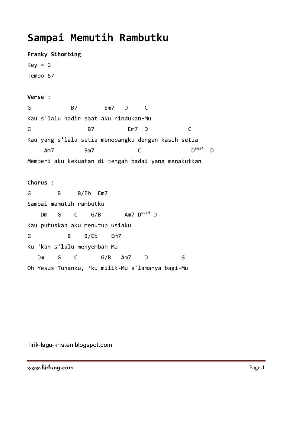 22+ Chord Gitar Lagu Rohani Kristen Tuhan Pasti Sanggup