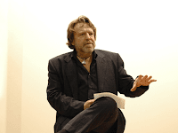 John Perry Barlow lecturing at European Graduate School, Saas-Fee, Switzerland. Tenth Anniversary of The Declaration of the Independence of Cyberspace